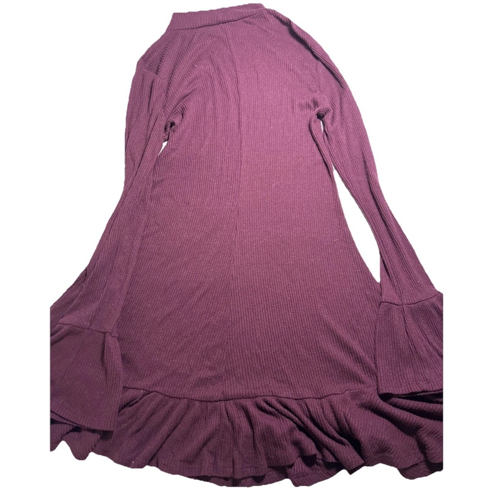 Express Womens Purple Ribbed Knit Sweater Dress Mock Neck Long Sleeve S Small165